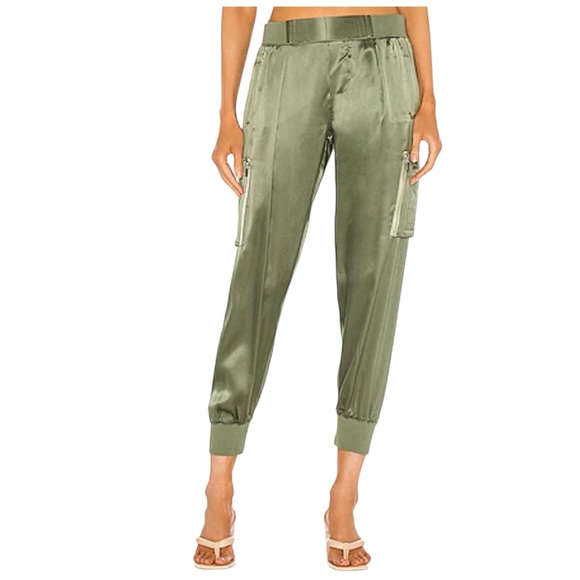 ATM Anthony Thomas Melillo Silk Cargo Pull On Pants in Agave Size Medium - Picture 1 of 13